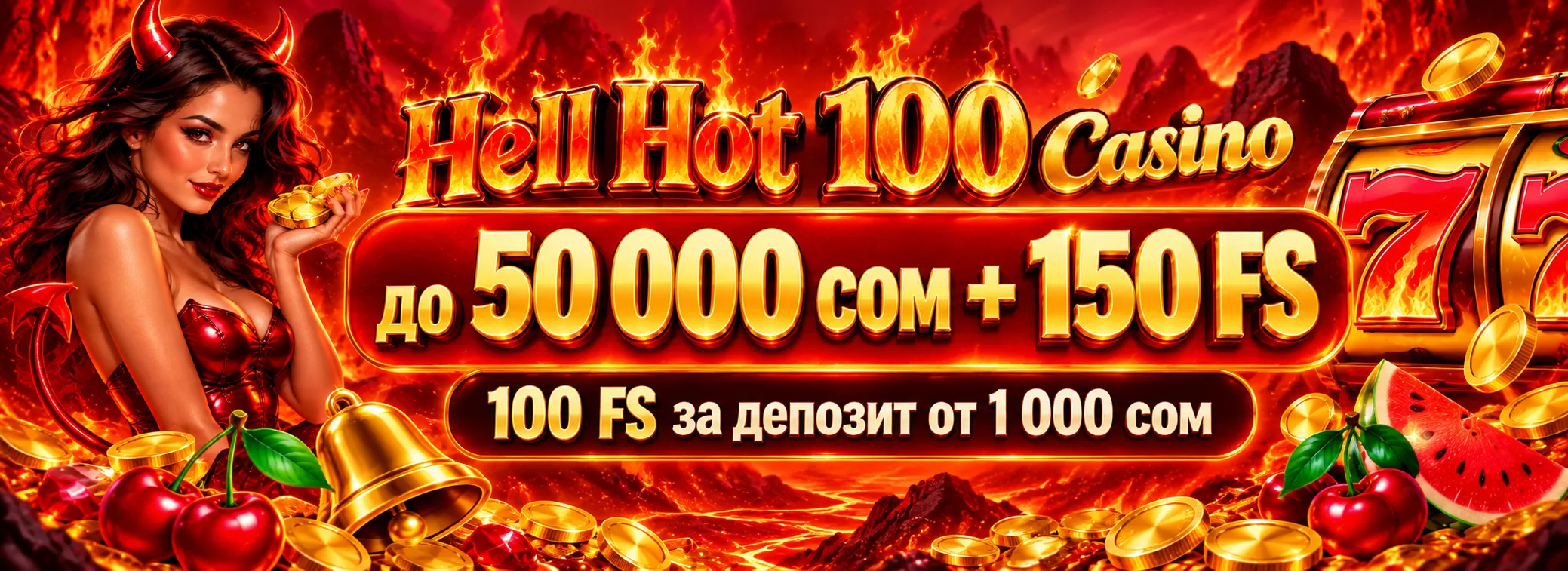 Приветственный бонус Hell Hot 100 Casino